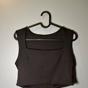black sleeveless women's top